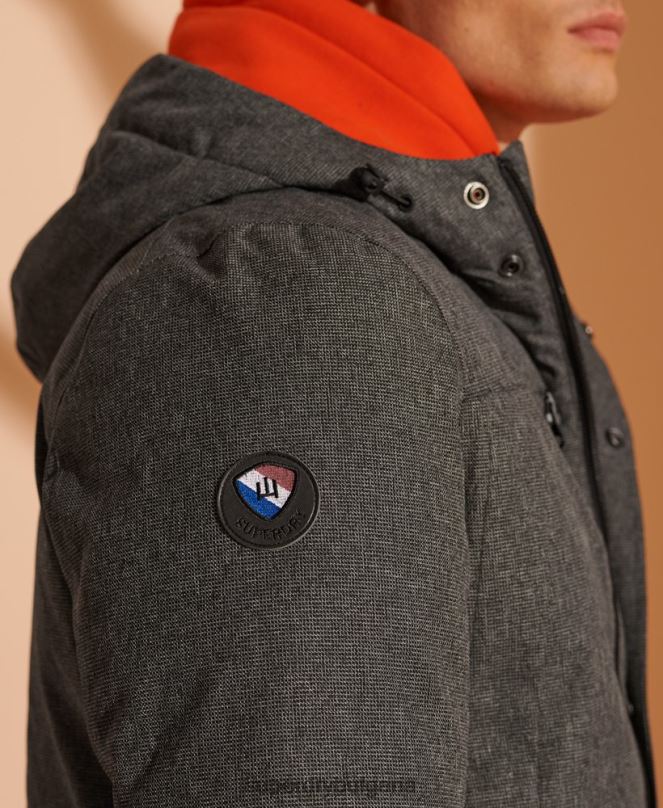 Superdry облекло N00H4681 сиво мъже водоустойчиво пухено яке