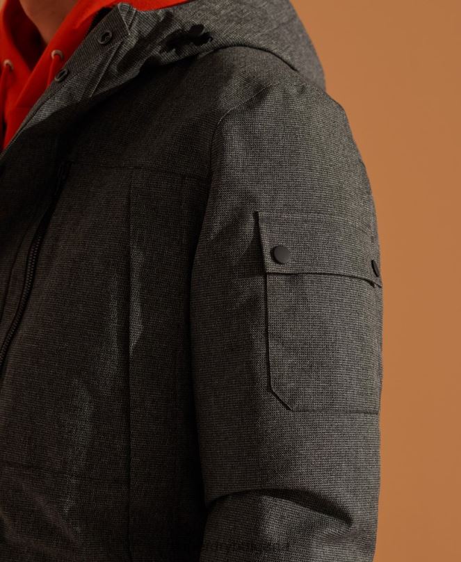 Superdry облекло N00H4681 сиво мъже водоустойчиво пухено яке