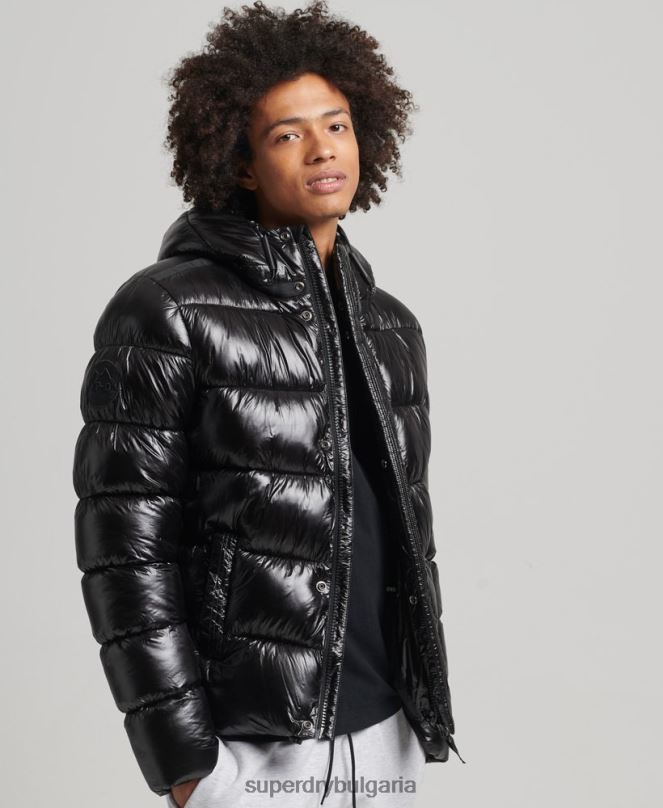 Superdry облекло N00H4682 черен мъже xpd спортно луксозно пухено яке