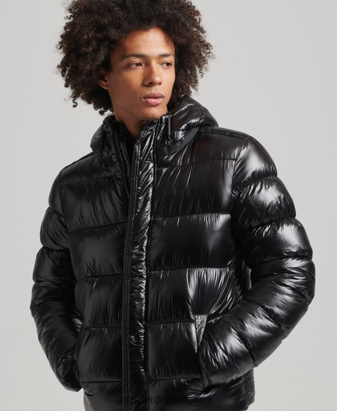 Superdry облекло N00H4682 черен мъже xpd спортно луксозно пухено яке