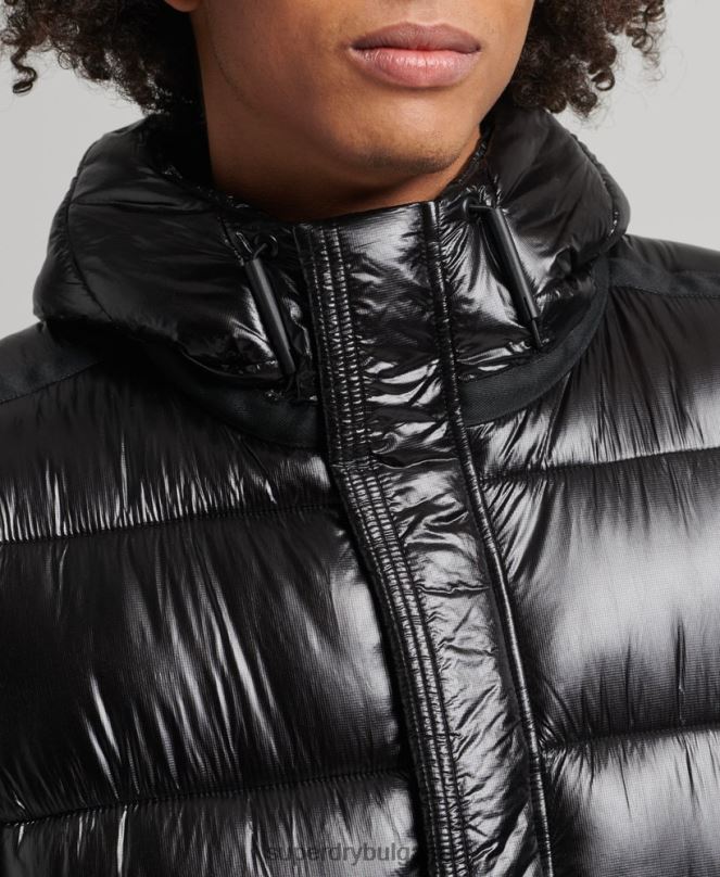 Superdry облекло N00H4682 черен мъже xpd спортно луксозно пухено яке