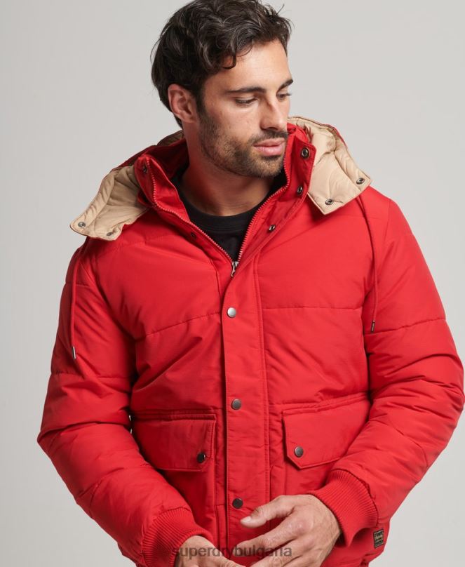 Superdry облекло N00H4685 червен мъже планинско пухено яке
