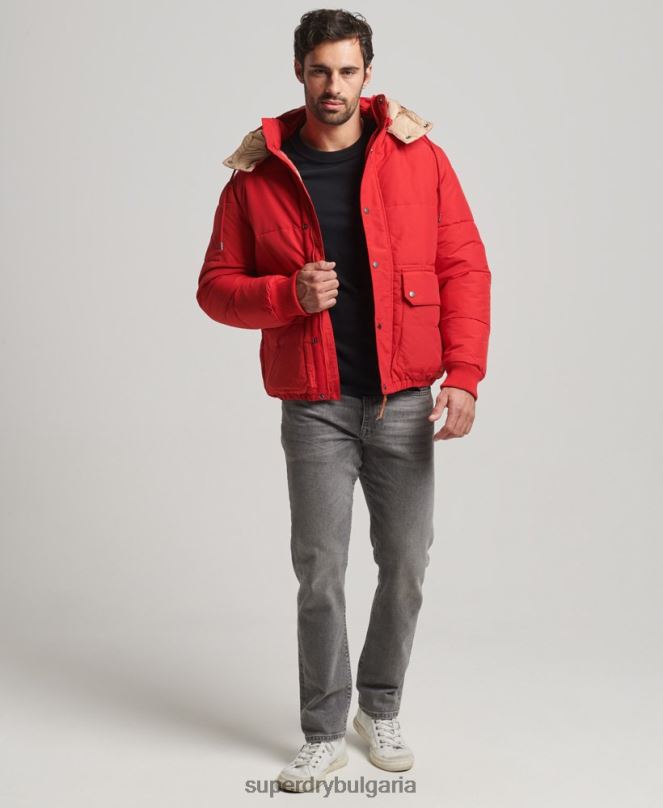 Superdry облекло N00H4685 червен мъже планинско пухено яке