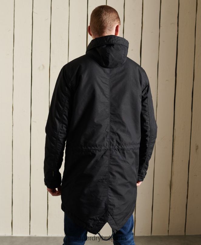 Superdry облекло N00H4687 тъмно сив мъже военна парка с рибена опашка