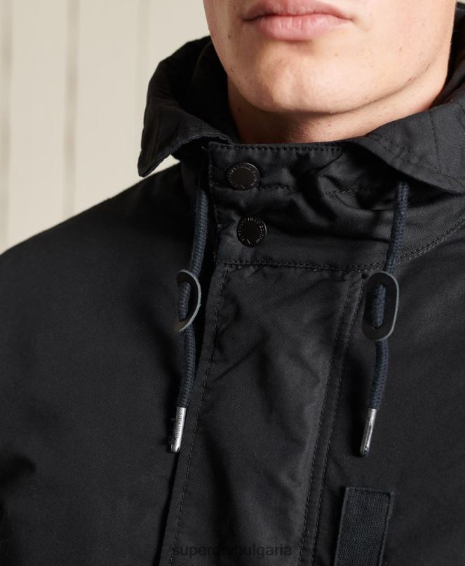 Superdry облекло N00H4687 тъмно сив мъже военна парка с рибена опашка