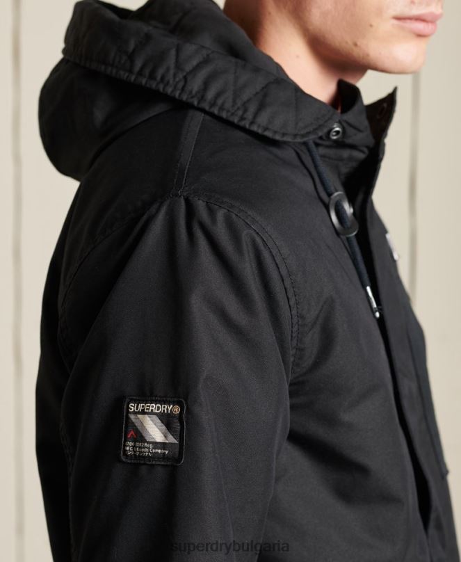 Superdry облекло N00H4687 тъмно сив мъже военна парка с рибена опашка