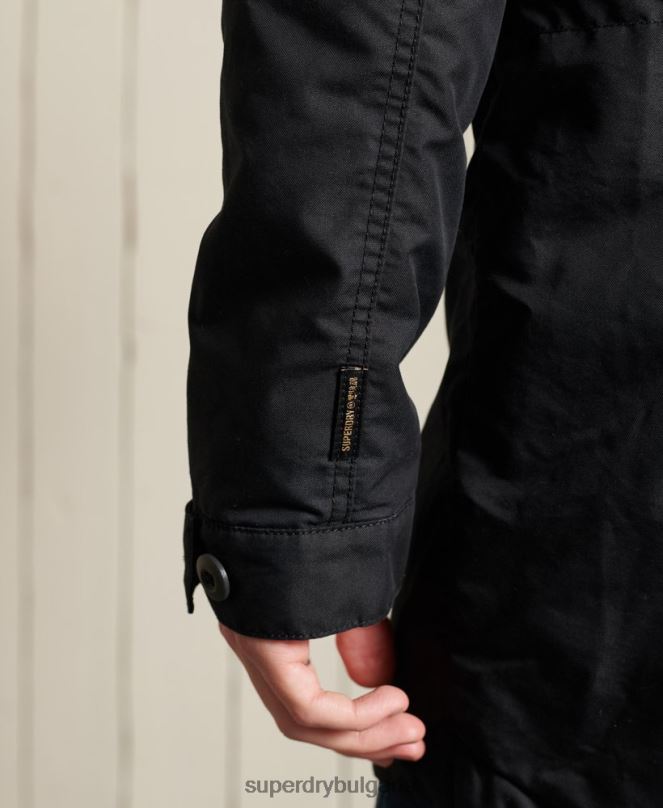 Superdry облекло N00H4687 тъмно сив мъже военна парка с рибена опашка