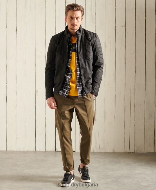 Superdry облекло N00H4688 черен мъже карбоново моторно яке