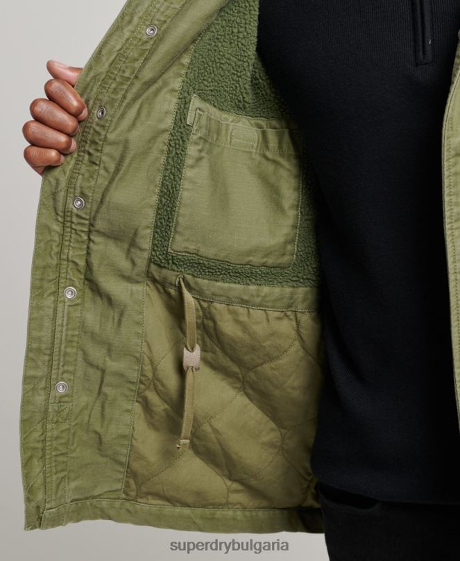 Superdry облекло N00H4689 каки мъже Военно яке m65 field borg с подплата