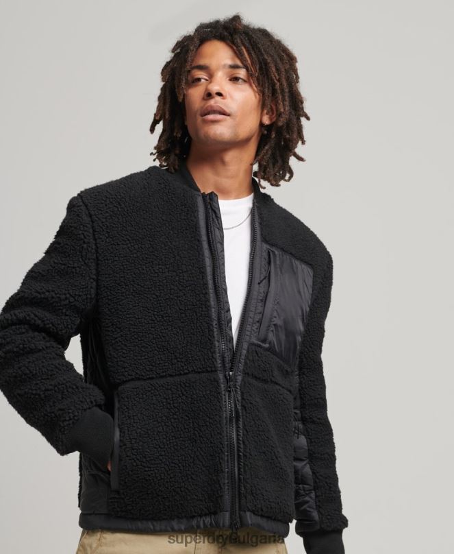 Superdry облекло N00H4692 тъмно сив мъже шерпа яке с цип