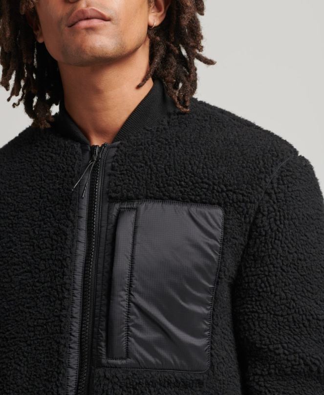 Superdry облекло N00H4692 тъмно сив мъже шерпа яке с цип