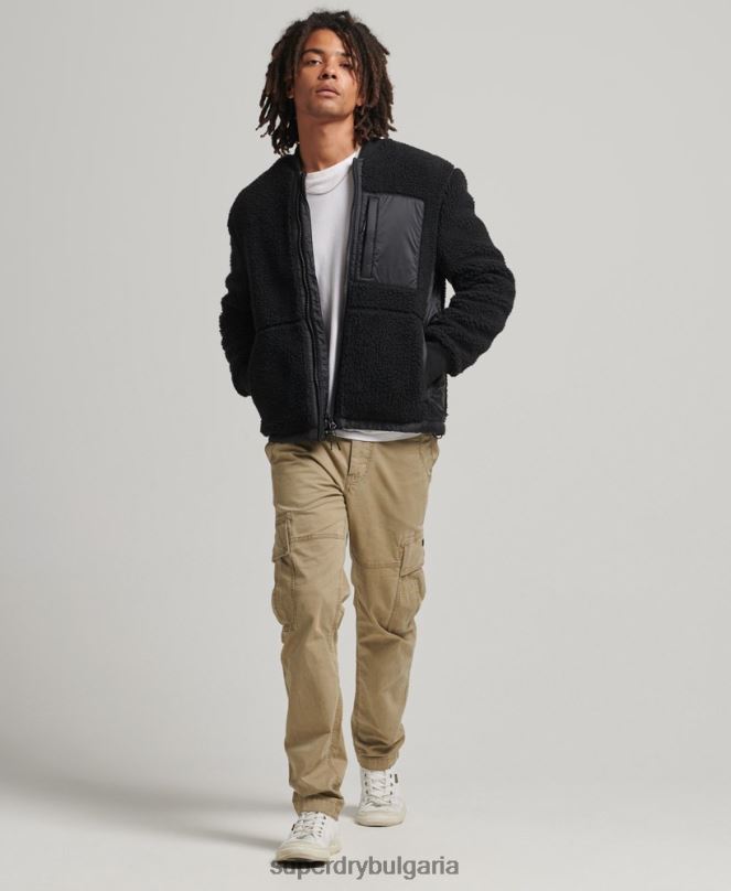 Superdry облекло N00H4692 тъмно сив мъже шерпа яке с цип