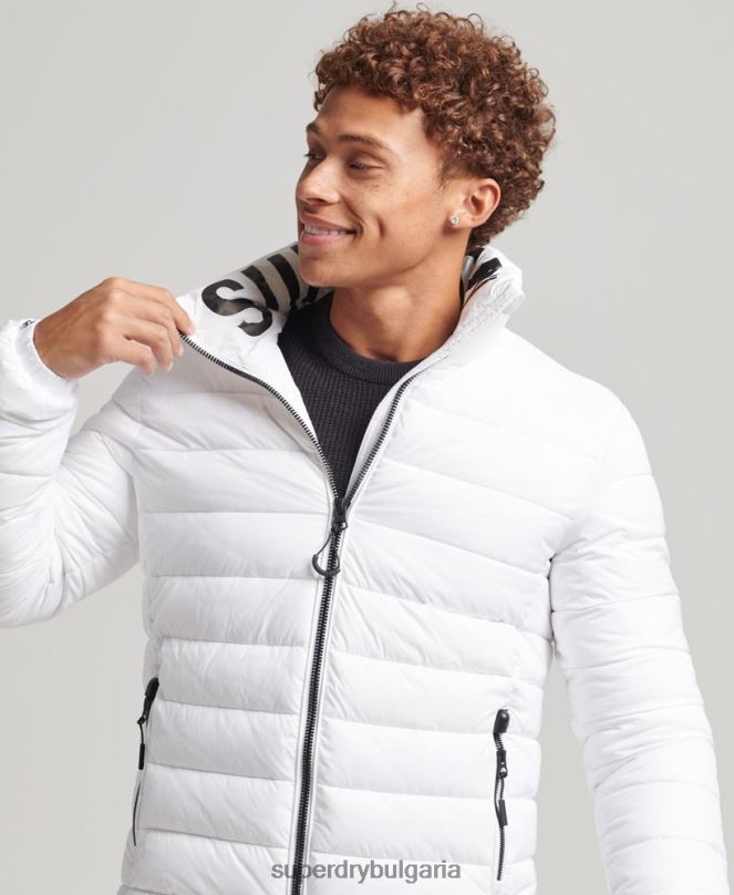 Superdry облекло N00H4695 бяло мъже яке с класическо лого