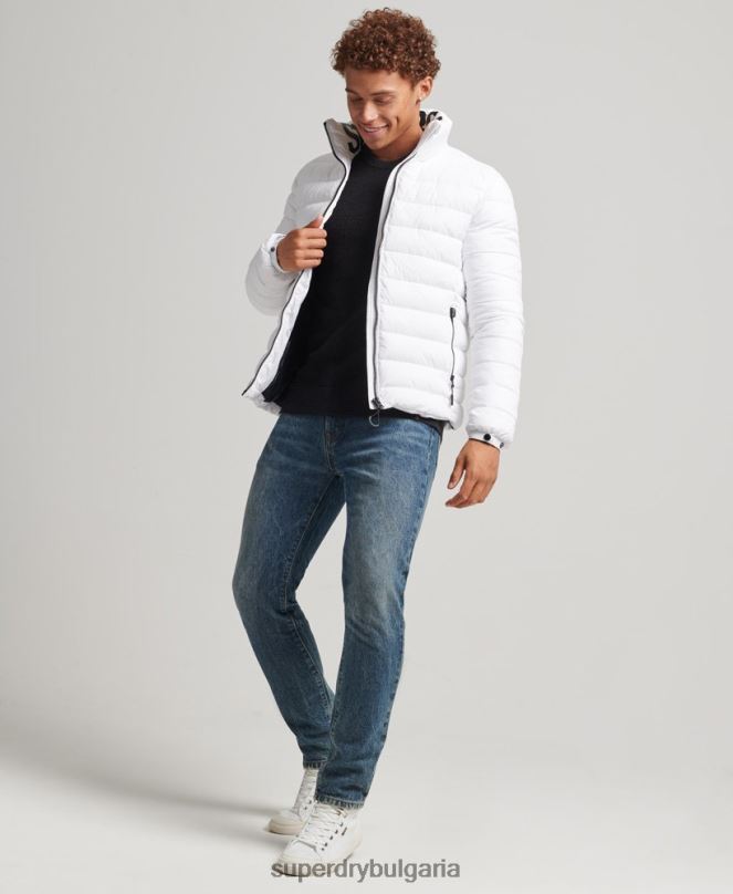 Superdry облекло N00H4695 бяло мъже яке с класическо лого