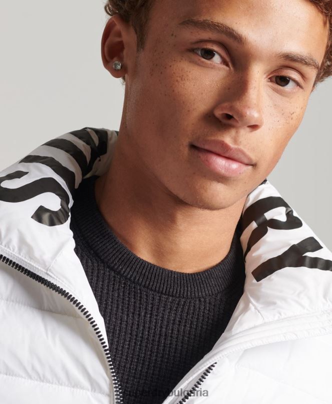 Superdry облекло N00H4695 бяло мъже яке с класическо лого