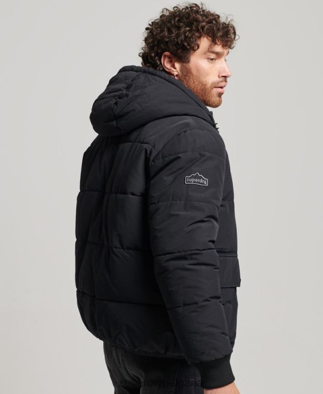 Superdry облекло N00H4696 тъмно сив мъже планинско пухено яке