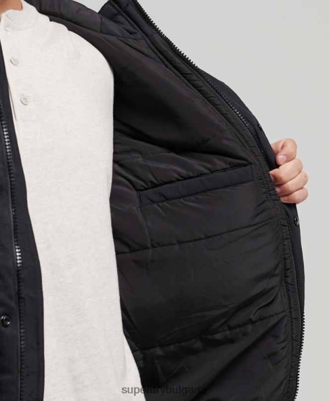 Superdry облекло N00H4696 тъмно сив мъже планинско пухено яке