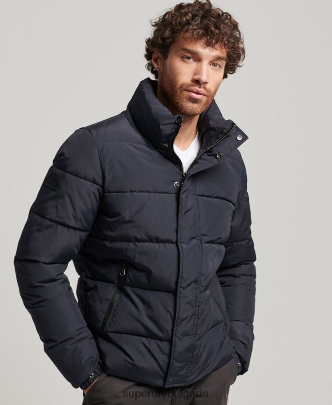 Superdry облекло N00H4697 тъмно сив мъже ретро пухено яке