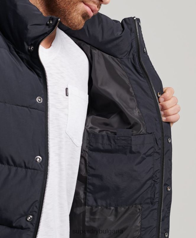 Superdry облекло N00H4697 тъмно сив мъже ретро пухено яке