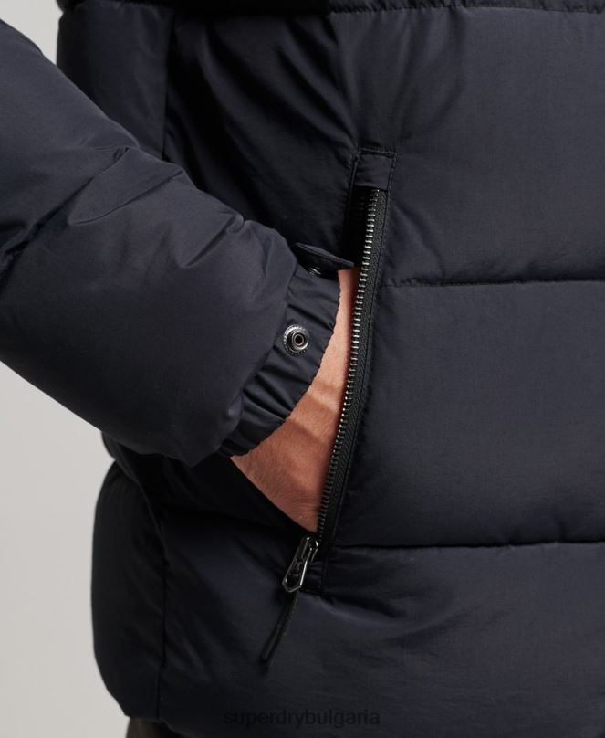 Superdry облекло N00H4697 тъмно сив мъже ретро пухено яке