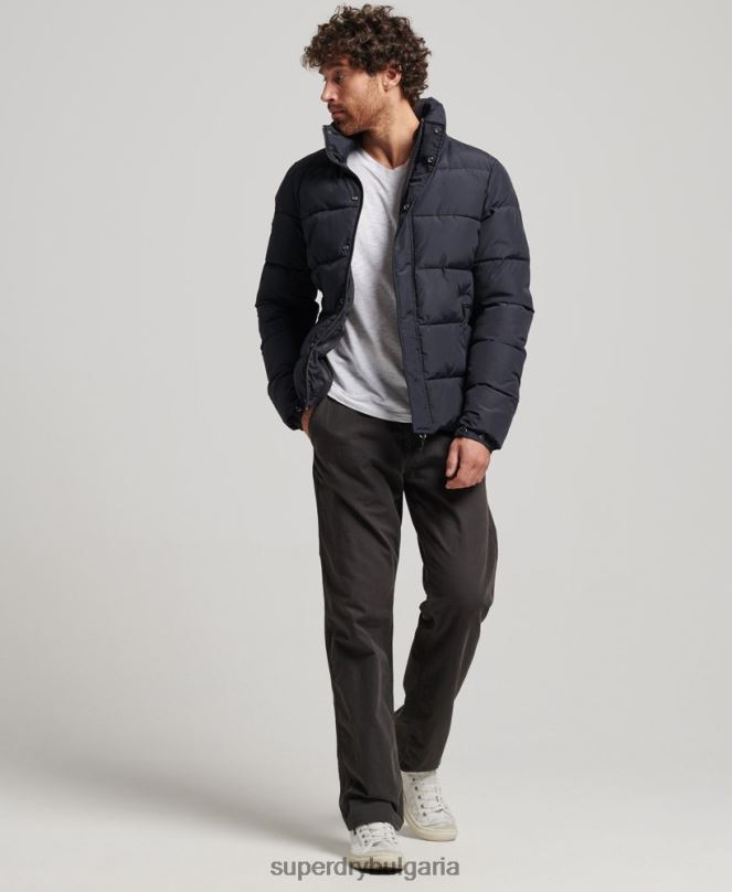 Superdry облекло N00H4697 тъмно сив мъже ретро пухено яке