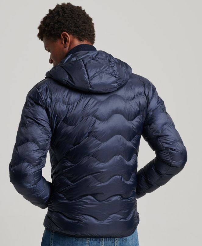 Superdry облекло N00H4699 военноморски флот мъже среднослойно яке с качулка