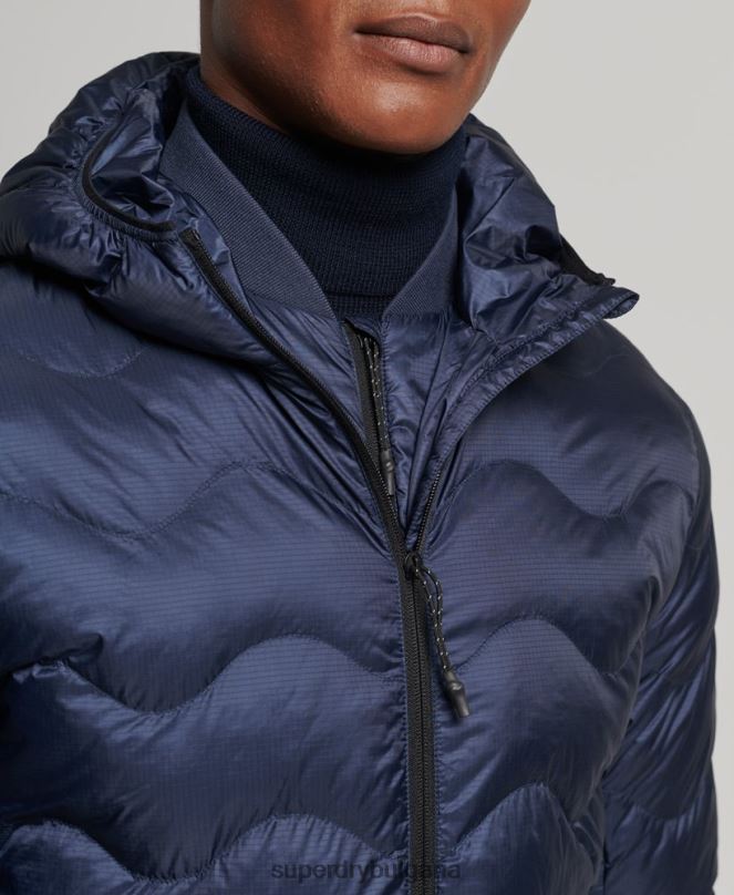 Superdry облекло N00H4699 военноморски флот мъже среднослойно яке с качулка