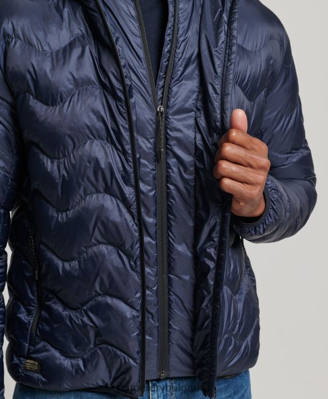 Superdry облекло N00H4699 военноморски флот мъже среднослойно яке с качулка