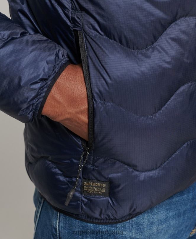 Superdry облекло N00H4699 военноморски флот мъже среднослойно яке с качулка