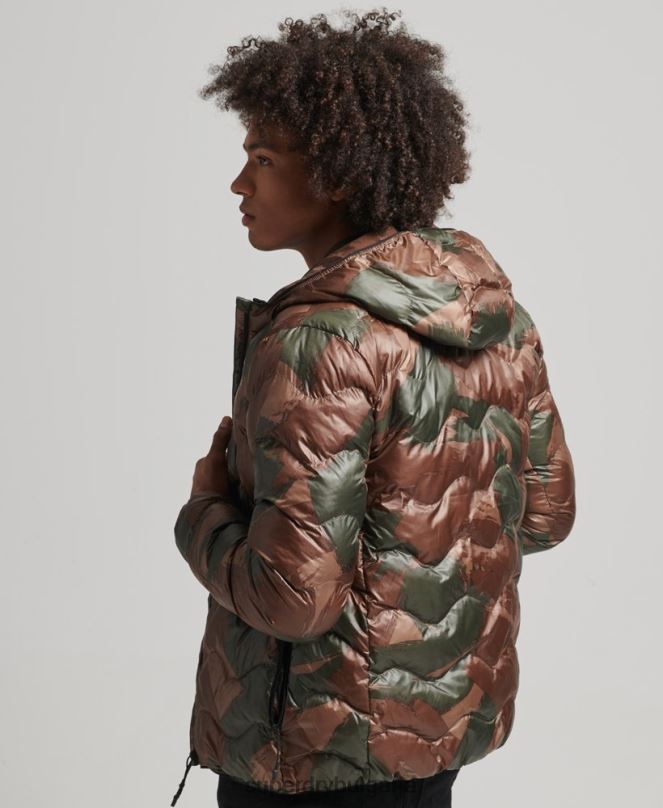 Superdry облекло N00H4700 зелено мъже среднослойно яке с качулка