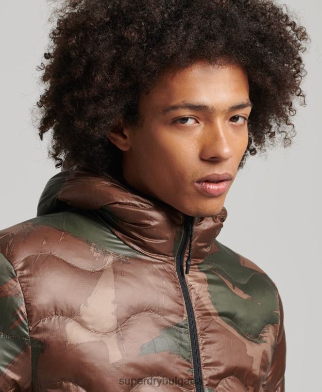 Superdry облекло N00H4700 зелено мъже среднослойно яке с качулка