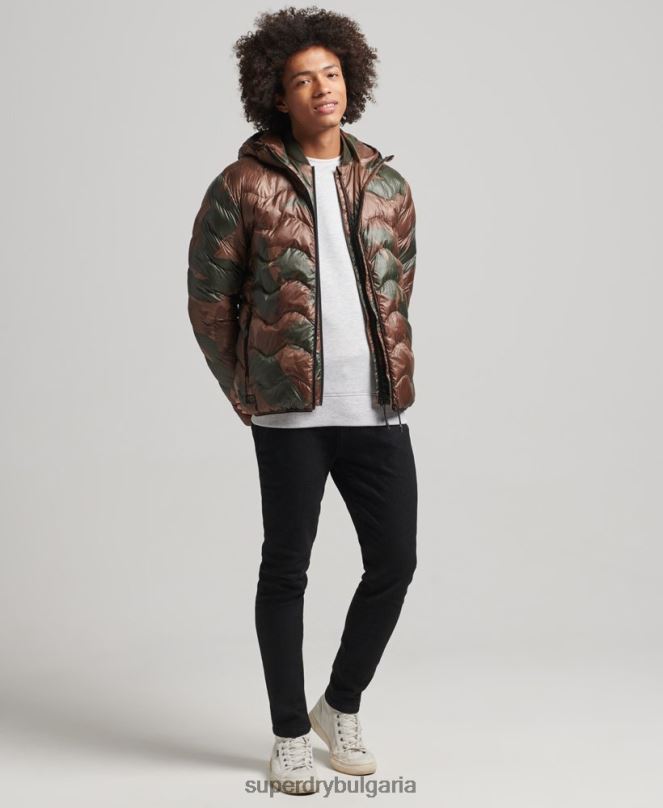 Superdry облекло N00H4700 зелено мъже среднослойно яке с качулка