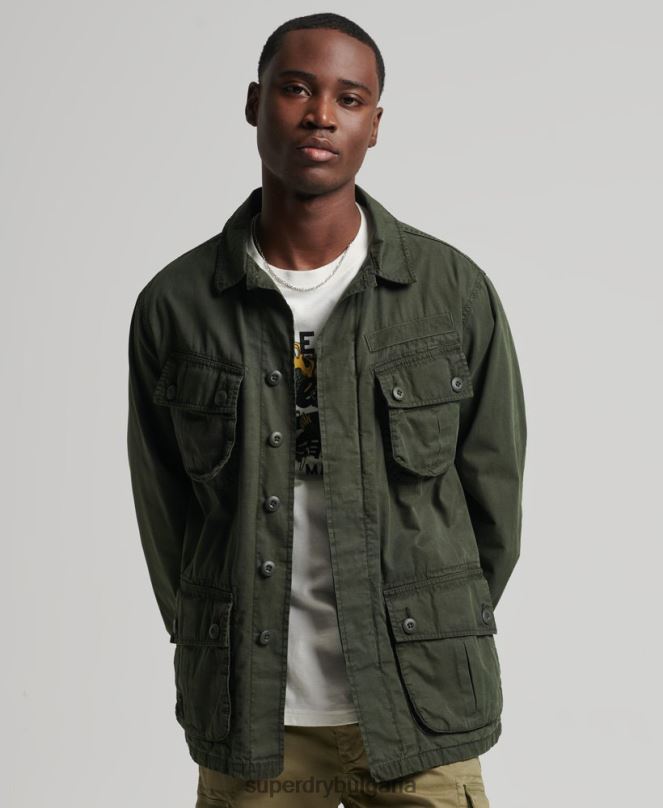 Superdry облекло N00H4701 зелено мъже тропическо бойно яке