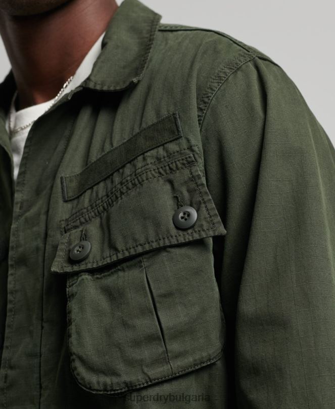Superdry облекло N00H4701 зелено мъже тропическо бойно яке