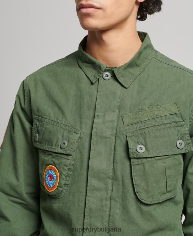 Superdry облекло N00H4702 зелено мъже тропическо бойно яке