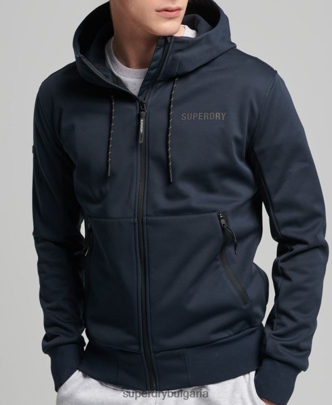 Superdry облекло N00H4705 военноморски флот мъже технологично спортно яке от софт шел