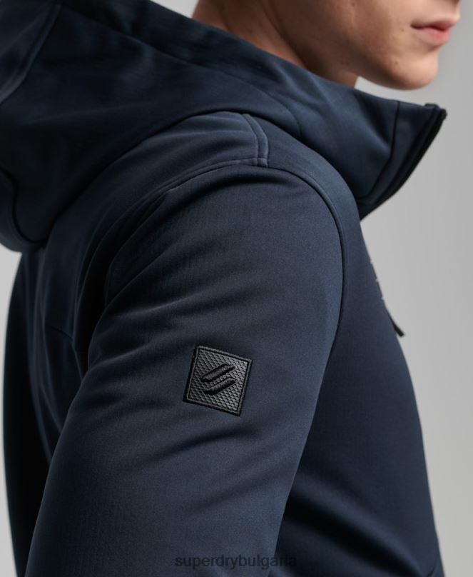 Superdry облекло N00H4705 военноморски флот мъже технологично спортно яке от софт шел