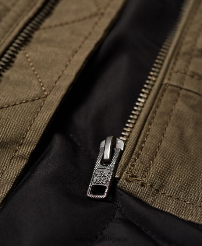 Superdry облекло N00H4706 зелено мъже новобранец зимно авиаторско яке