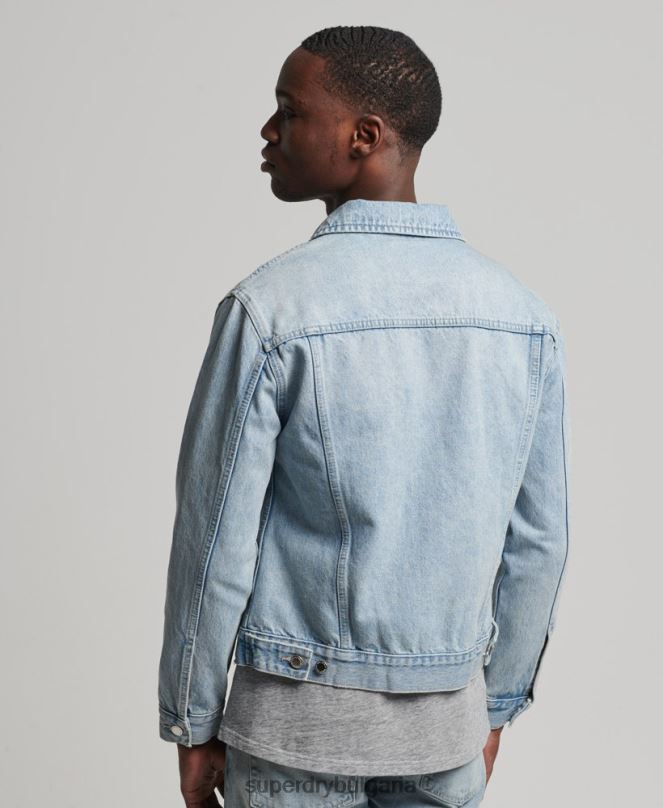 Superdry облекло N00H4707 светло синьо мъже яке за шофьор на камион