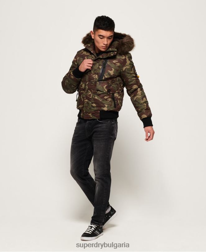 Superdry облекло N00H4708 каки мъже бомбър яке Everest