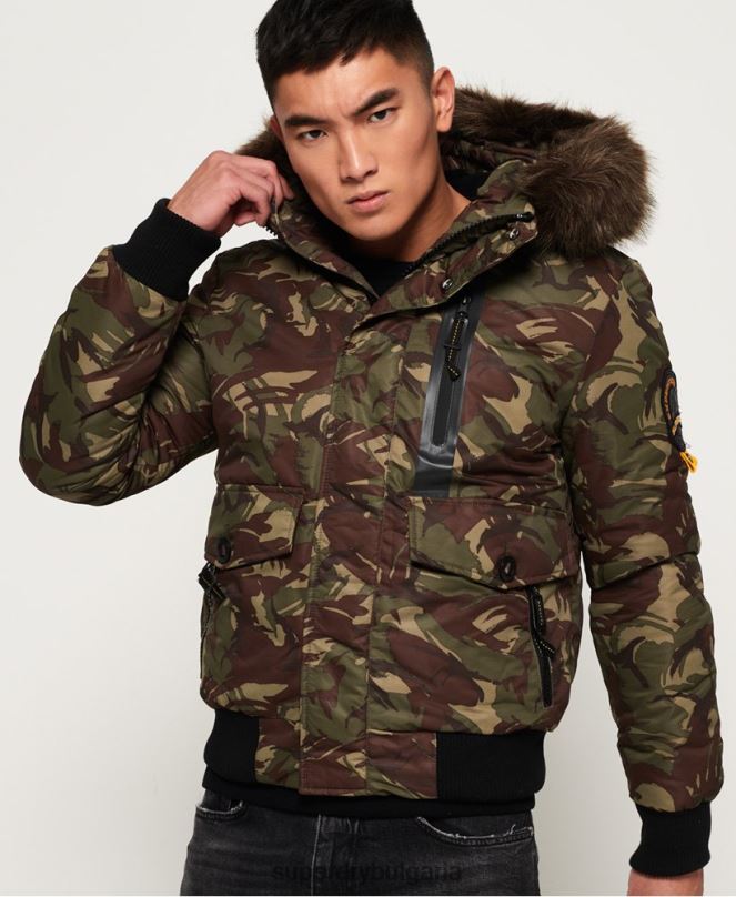 Superdry облекло N00H4708 каки мъже бомбър яке Everest