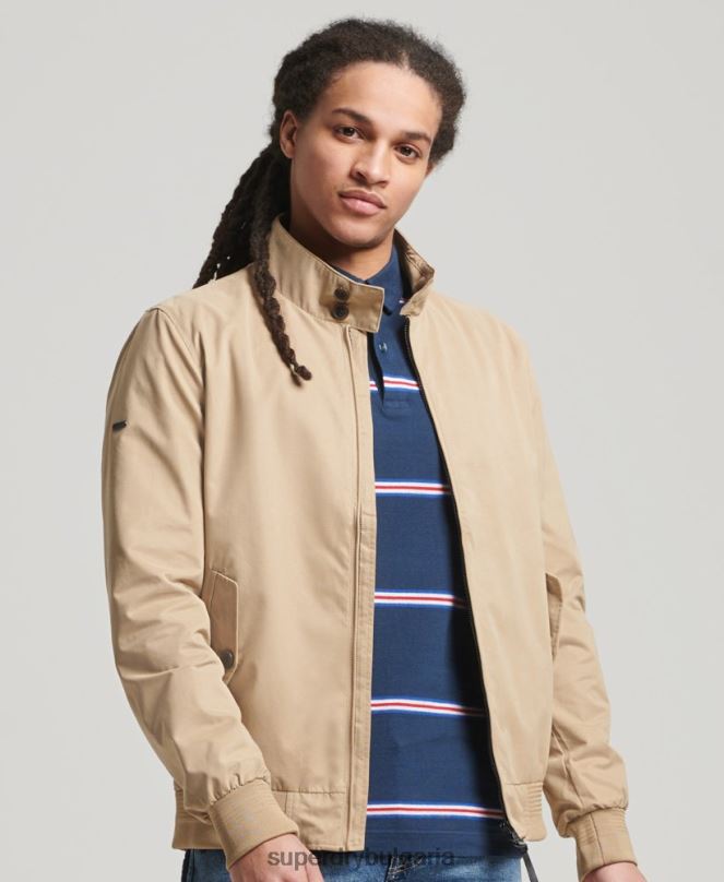 Superdry облекло N00H4709 тен мъже емблематично яке Харингтън