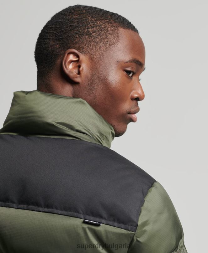 Superdry облекло N00H4711 зелено мъже пухено яке със спортен код