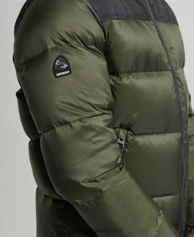 Superdry облекло N00H4711 зелено мъже пухено яке със спортен код