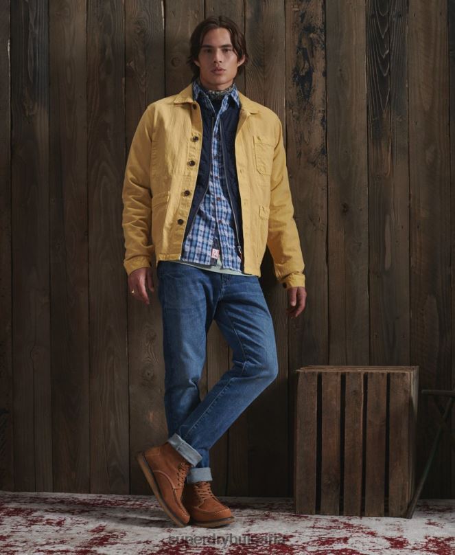 Superdry облекло N00H4714 жълто мъже ограничено издание сухо артистично яке