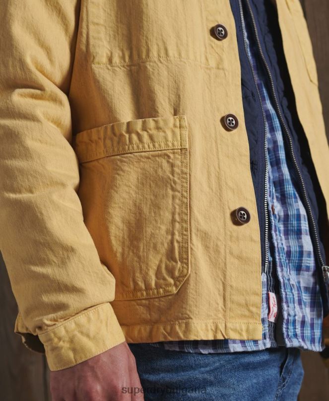 Superdry облекло N00H4714 жълто мъже ограничено издание сухо артистично яке