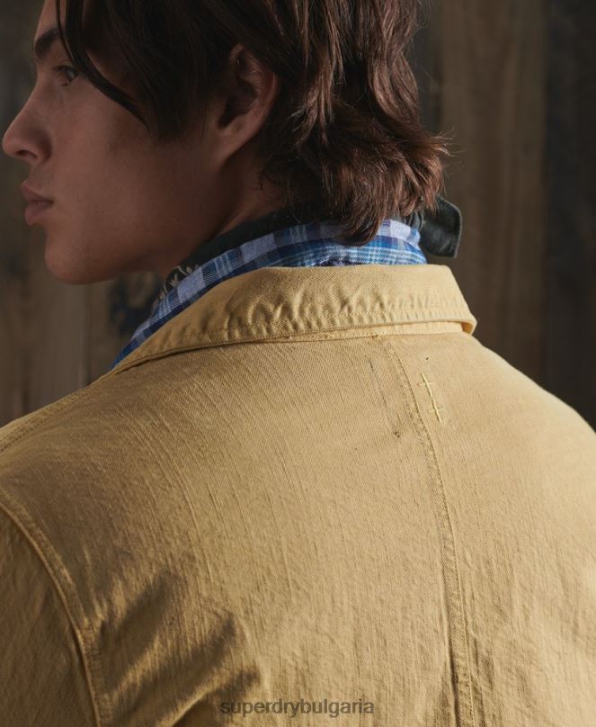 Superdry облекло N00H4714 жълто мъже ограничено издание сухо артистично яке