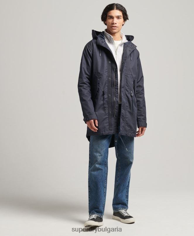 Superdry облекло N00H4715 син мъже винтидж военно яке тип парка