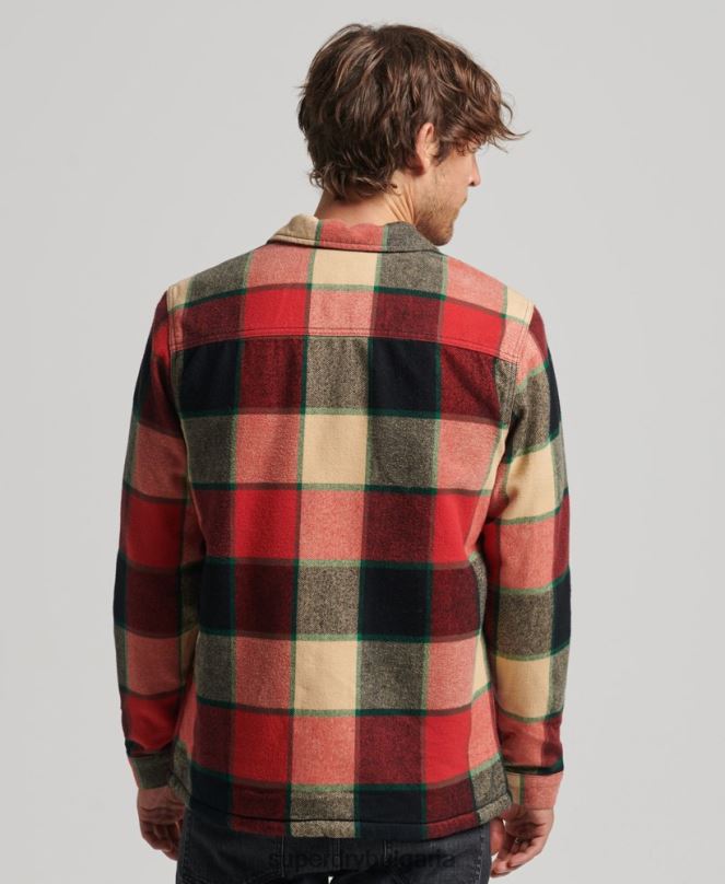 Superdry облекло N00H4716 червен мъже полезна проверка върху риза