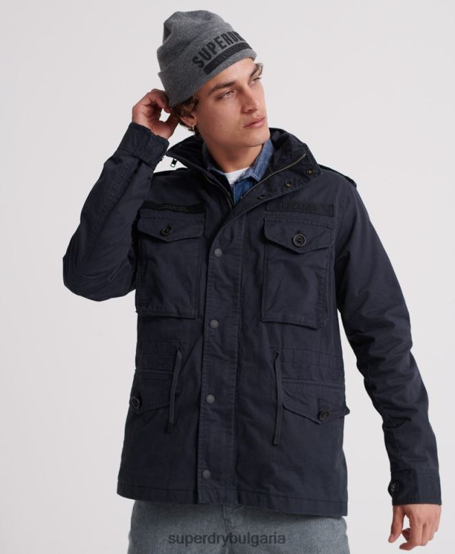 Superdry облекло N00H4719 военноморски флот мъже полево яке за новобранец
